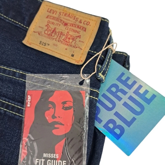 NWT Y2K 2002 Levi's Womens Sz 12 x 32" M Dark Pure Blue 515 Boot Cut Denim Jeans - Picture 7 of 13